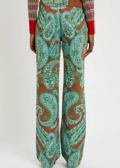 Printed flared-leg jeans