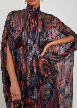 Printed gathered silk-chiffon midi dress