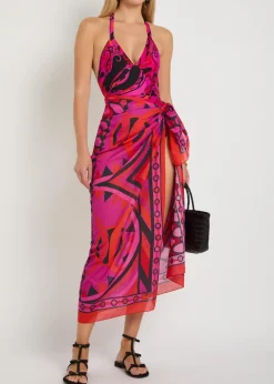 Printed halterneck swimsuit