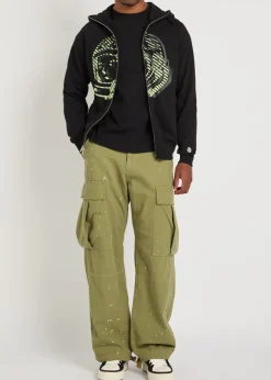 Printed hooded cotton sweatshirt