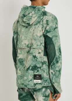 Printed hooded nylon running jacket