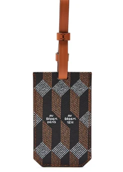 Printed leather luggage tag