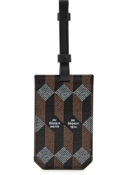 Printed leather luggage tag