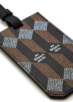 Printed leather luggage tag