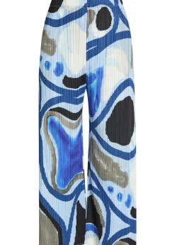 Printed pleated woven cropped trousers