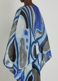 Printed pleated woven stole