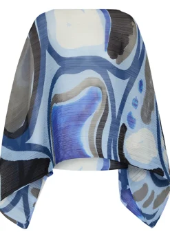 Printed pleated woven stole