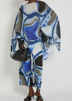Printed pleated woven stole