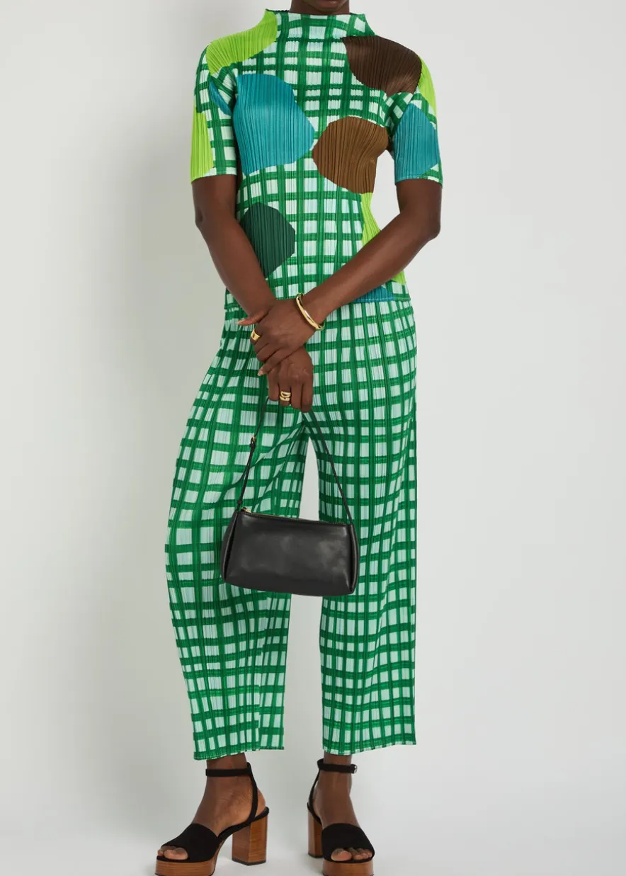Printed pleated woven top