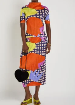 Printed pleated woven top