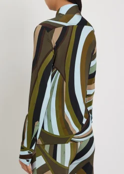 Printed satin-jersey shirt
