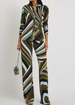 Printed satin-jersey shirt