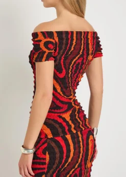 Printed seersucker top