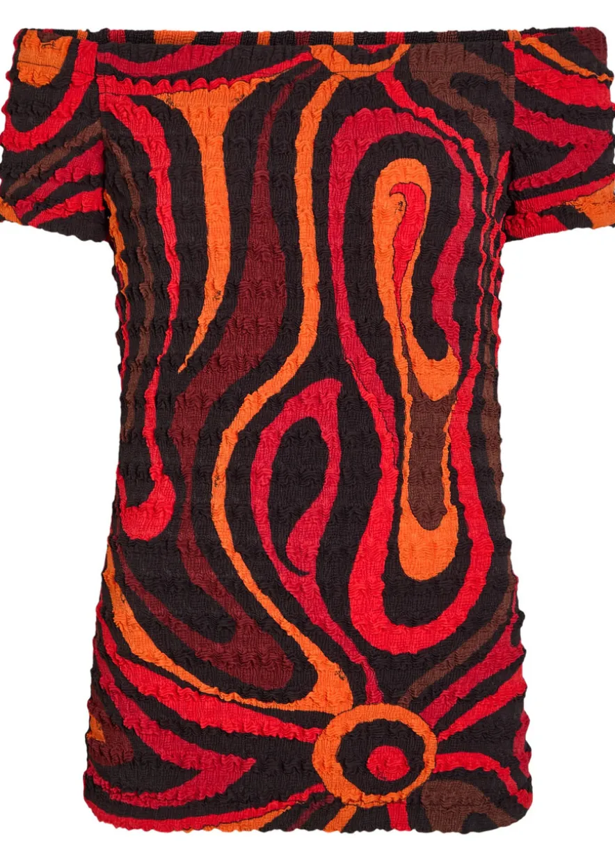 Printed seersucker top