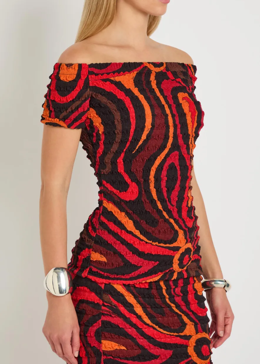 Printed seersucker top
