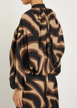Printed silk blouse