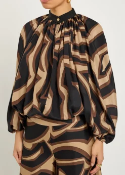 Printed silk blouse