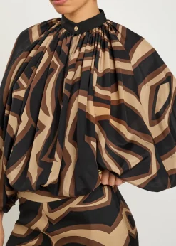 Printed silk blouse