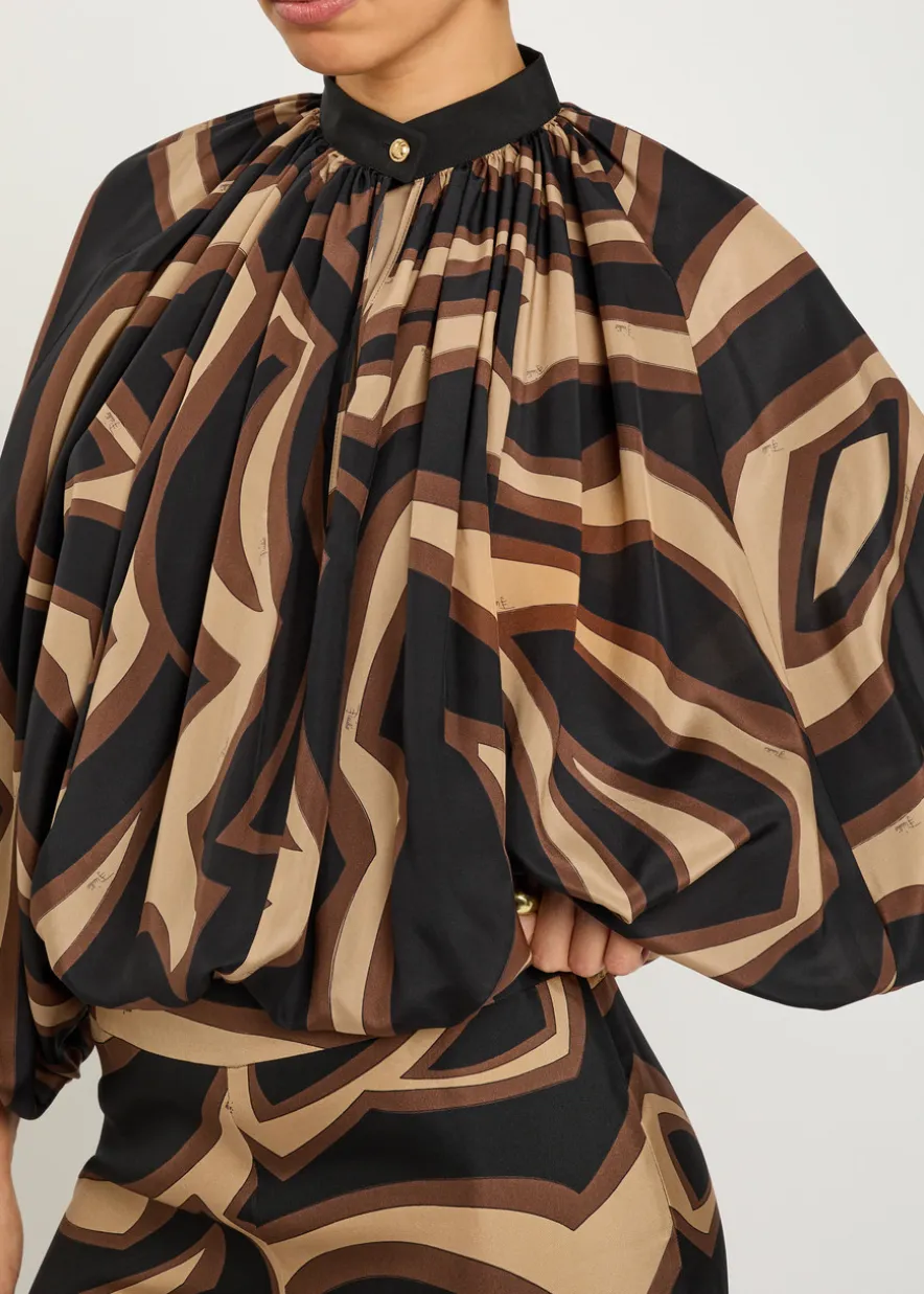 Printed silk blouse