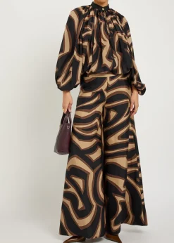 Printed silk blouse