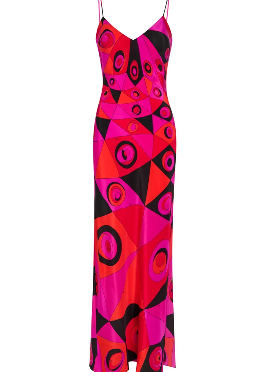Printed silk maxi dress