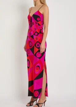 Printed silk maxi dress
