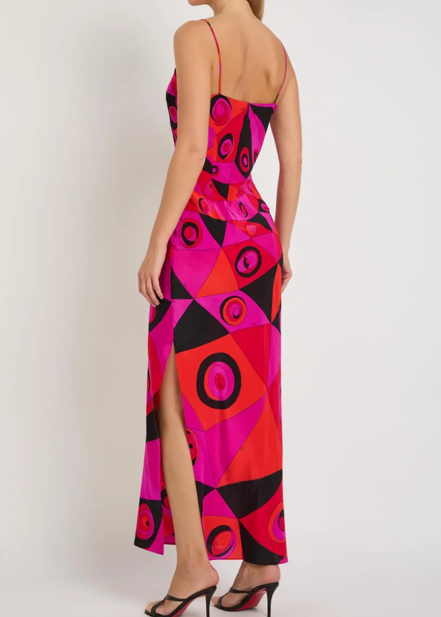 Printed silk maxi dress
