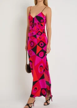 Printed silk maxi dress