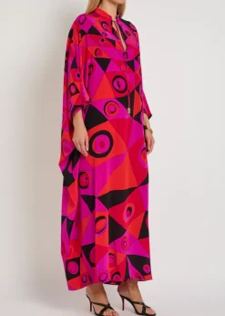 Printed silk maxi kaftan dress