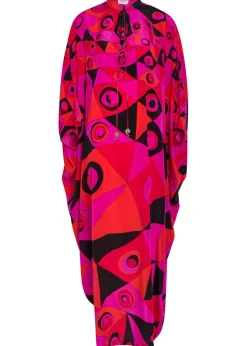 Printed silk maxi kaftan dress