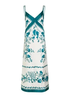 Printed silk midi dress