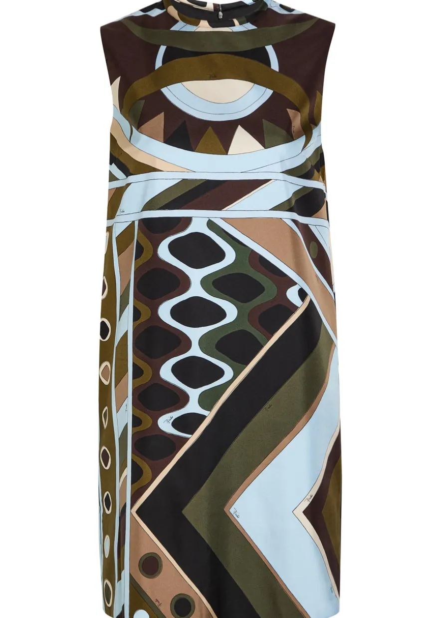 Printed silk mini dress