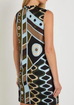 Printed silk mini dress