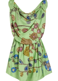 Printed silk mini dress