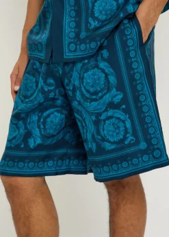 Printed silk shorts