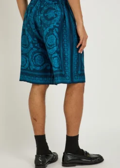 Printed silk shorts