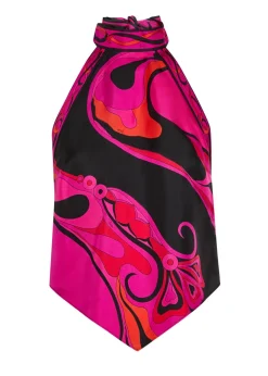 Printed silk top