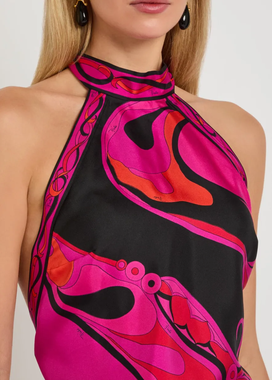 Printed silk top