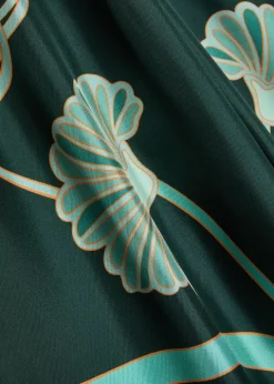 Printed silk-twill palazzo trousers