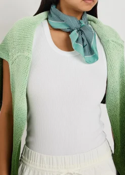 Printed silk twill scarf