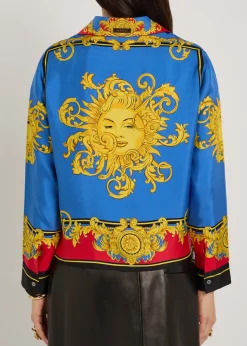 Printed silk-twill shirt