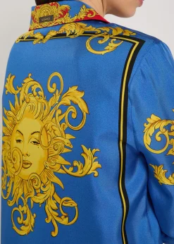 Printed silk-twill shirt