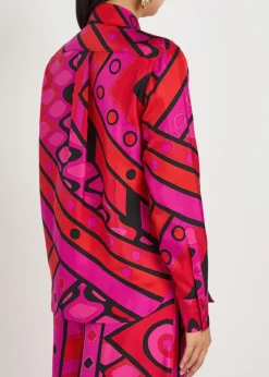 Printed silk-twill shirt