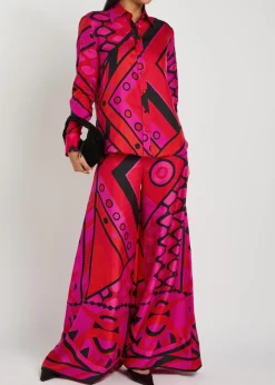 Printed silk-twill shirt
