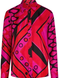 Printed silk-twill shirt