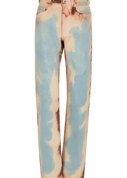 Printed straight-leg jeans