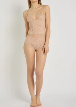 Printed stretch-jersey cami and boyshort set