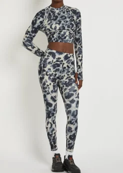 7/8 printed stretch-jersey leggings