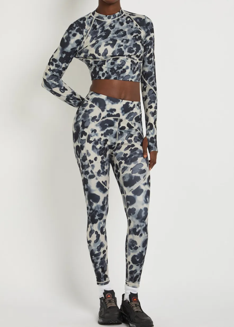 7/8 printed stretch-jersey leggings