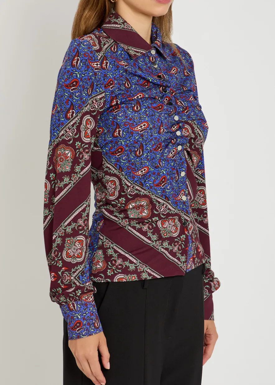 Printed stretch-jersey shirt